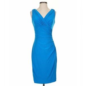 Ralph Lauren Teal Draped Midi Dress